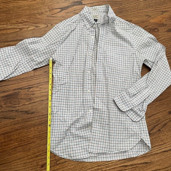 J Crew Shirt Mens XS Blue White Long Sleeve Button Up Flannel Slim Fit Cotton - Picture 7 of 9